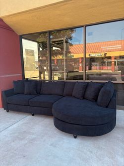 Brand new 118” inches long black sectional