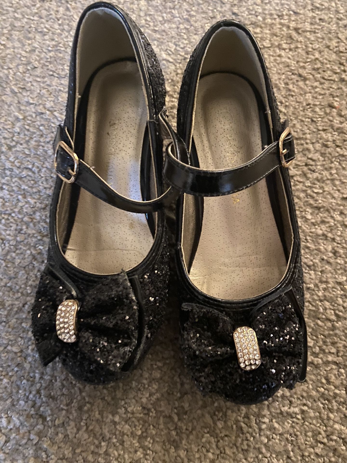 Pretty Black Sparkly High Heel (pageant Shoes) And Pink Princess Heels Size 12