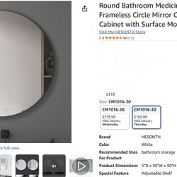 Round Bathroom Cabinet Mirror