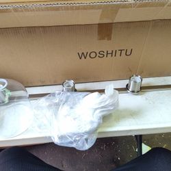 Kaisite 32" 4 Light Bathroom Vanity Light Fixture In Brushed Nickel With Glass Shades