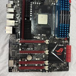Mother Board Asus Crosshair V Formula -Z Republic Of Games Motherboard With 4 Memory Cards 