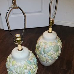 2 Vintage Seashell Lamps 