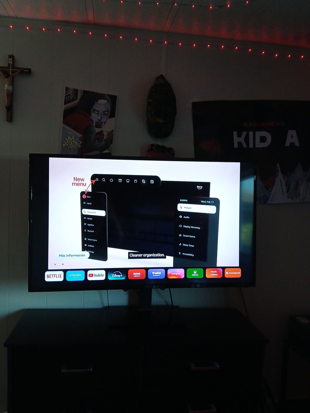 45-inch TV onn