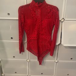 Red Lace Bodysuit 