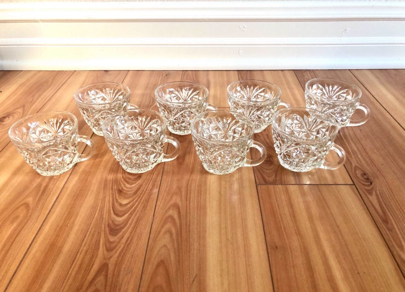 Set of 8 - Vintage Anchor Hocking Arlington 6 ounce Glass Cup Set