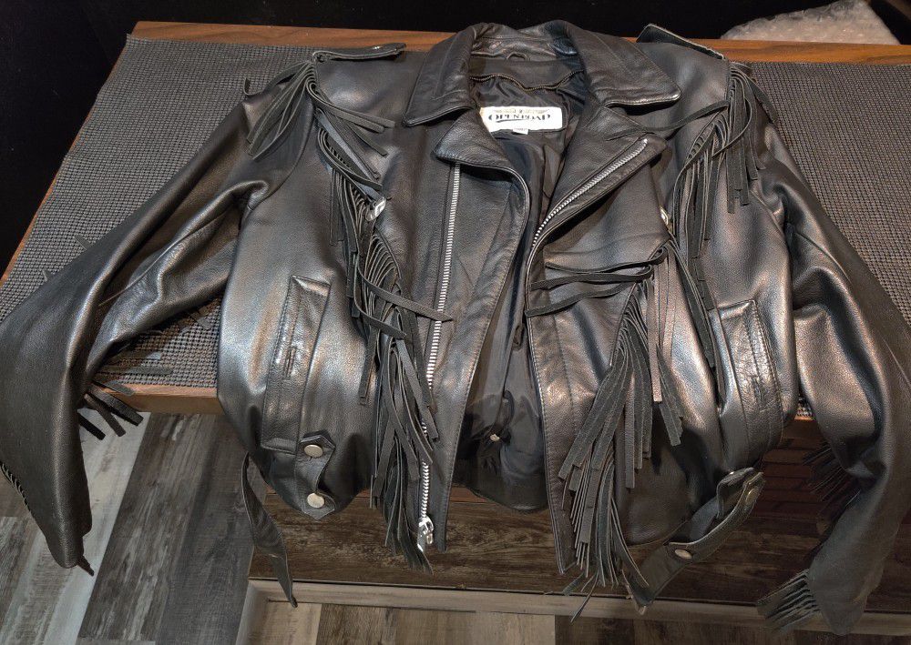 Vintage Leather Fringe Jacket By Open Road For Wilson's Leather