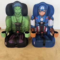 Marvel Kids Booster Car Seats – Hulk & Captain America – Excellent Condition
