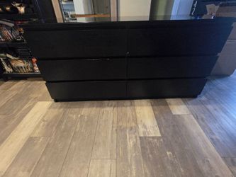 Black Ikea dresser with Glass top