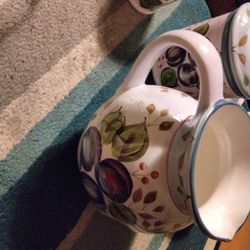 Tea Pot Set With Pitcher Canister And So On Different Fruit 🍓
