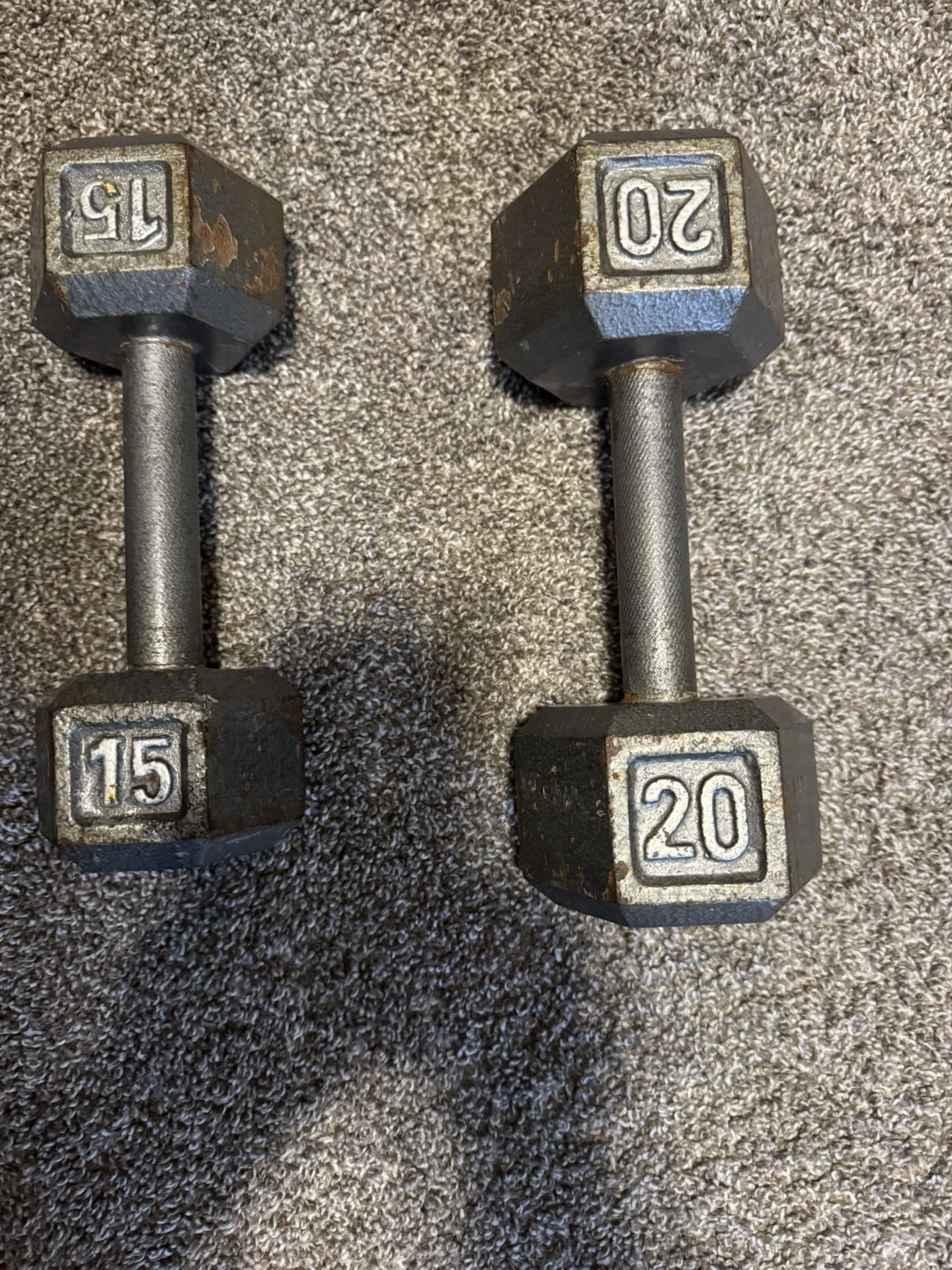 Wanted 15 Lb and 20 Lb Dumbbells