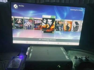 RGH3 Cleaned Xbox 360 Falcon HDMI Loaded 1.1TB Console White With Included Power Cables