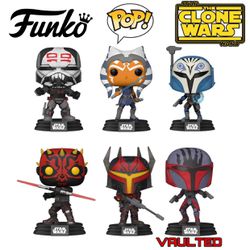 (NEW) Funko POP! Star Wars: The Clone Wars set of 6 (VAULTED Mandalorian Super Commando)