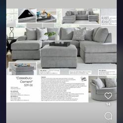 2 Piece Sectional Light Grey