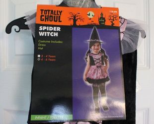 Halloween Costume Spider Witch Costume, Size Toddler, 4-6 Yrs - Totall