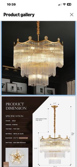 Lámpara d cristal para tu sala o comedor