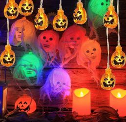 Halloween String Lights Decorations Skull and Pumpkins Led String Lights