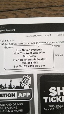 Ice cube. How the west was won tour 2 tixs with parking pass box seats