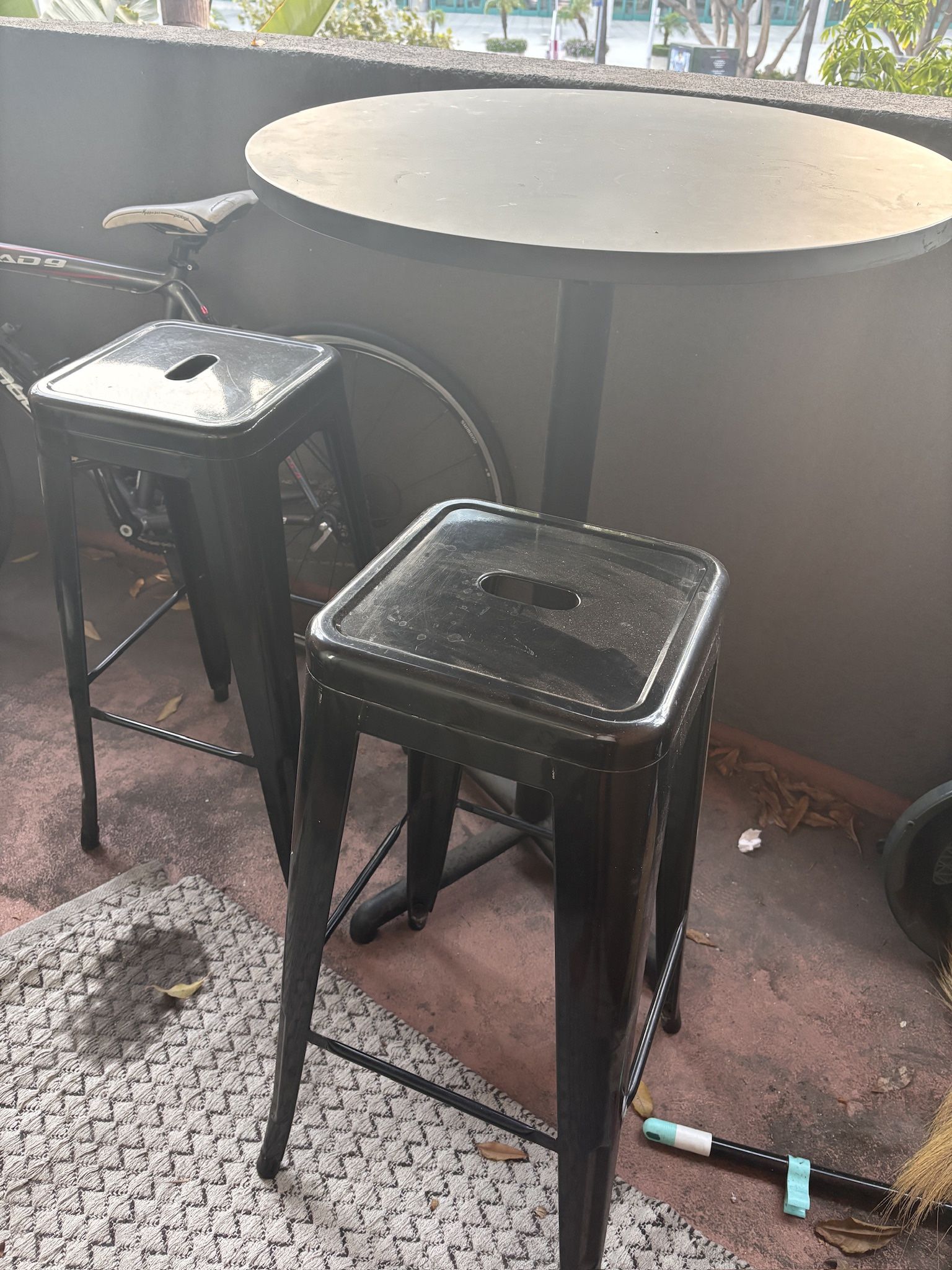 IKEA STENSELE テーブル ブラック IKEA Stensele table & 2x metal