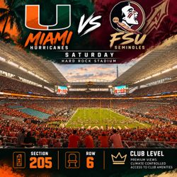 Miami vs FSU club level tickets