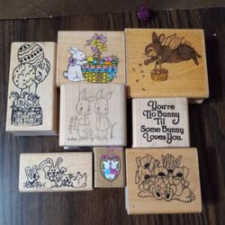 Bunny LOVERS Wood Stamps