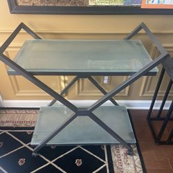 Bar Cart With Glass Shelves 