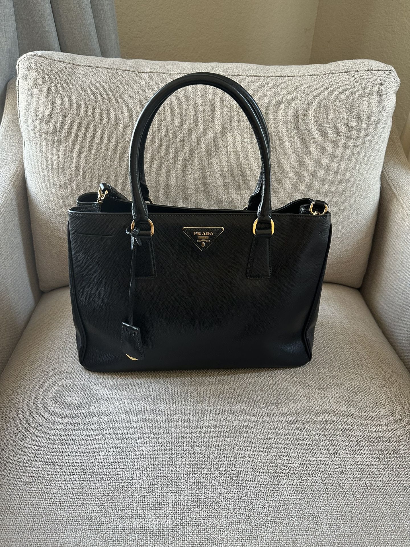 REDUCED Authentic Prada Saffiano Black Bag With Strap