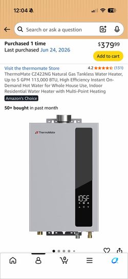 Tankless water heater
