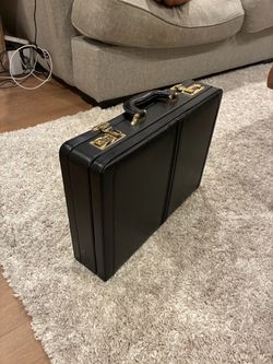 Vintage Black Leather Briefcase
