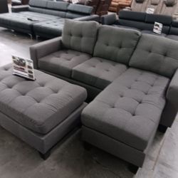 3pcs sectional Sofa W/Ottoman