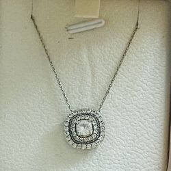 Sterling Silver Chain And Pendant With CZ 