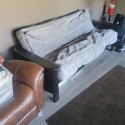 Futon Style Couch Bed Conversion with Storage