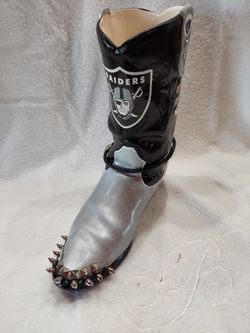 LAS VEGAS RAIDERS CERAMIC BOOT LAST ONE HANDMADE !