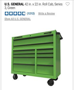 Like new US General 42 inch X 22 inch tool box green