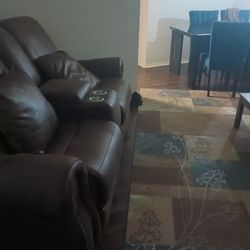 Brown Two Piece Front Room Set 