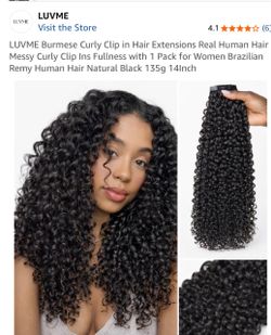 LUVME Curly Clip-In Human Hair Extensions