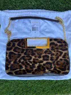Michael Kors Berkley Large Leopard Clutch Bag – Calf Hair & Leather