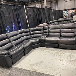 Power Reclining Sectional In Stock For Immediate Delivery 