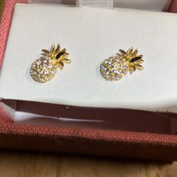 Sterling Silver Pineapple Earrings 