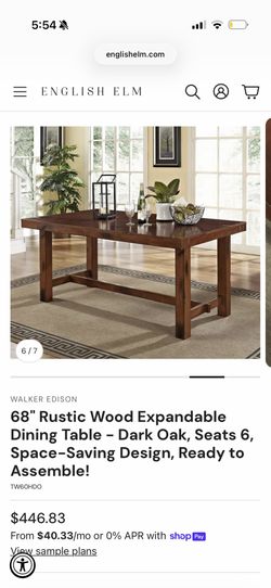 Dining table 6 seater