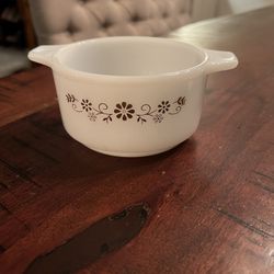Vintage Dinaware Pyr-o-rey Milk Glass Bowl
