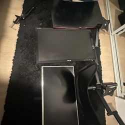 3 monitor Bundle With 3 Monitor Stand And Mic stand