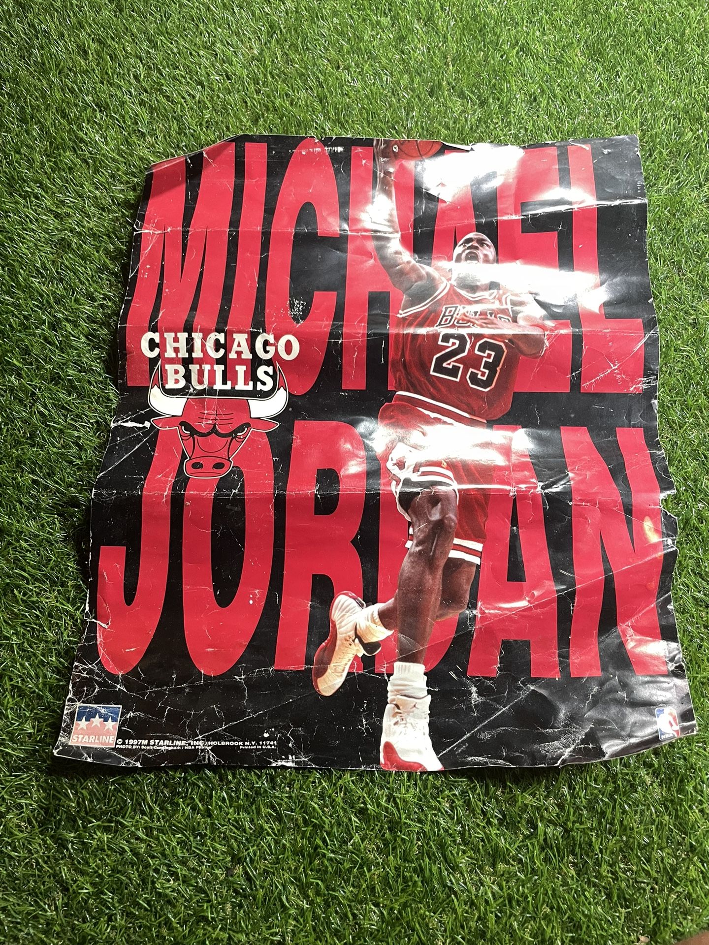 Michael Jordan Authentic Starline NBA Poster 16x20 Distress