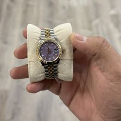 Rolex Ladies Datejust 279173 Lavender Purple Diamond Dial 18K Gold Steel 28mm 2019 complete