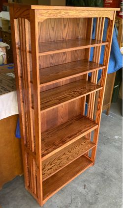 Mission Style Bookcase Storage Display Shelf