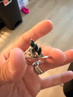 Vintage 925 Sterling Silver Blue Sapphire Style Ring