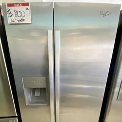 Whirlpool Used Side By Side 36”width Fridge +10% Discount Off 