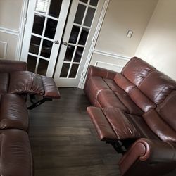 Gently used leather couches