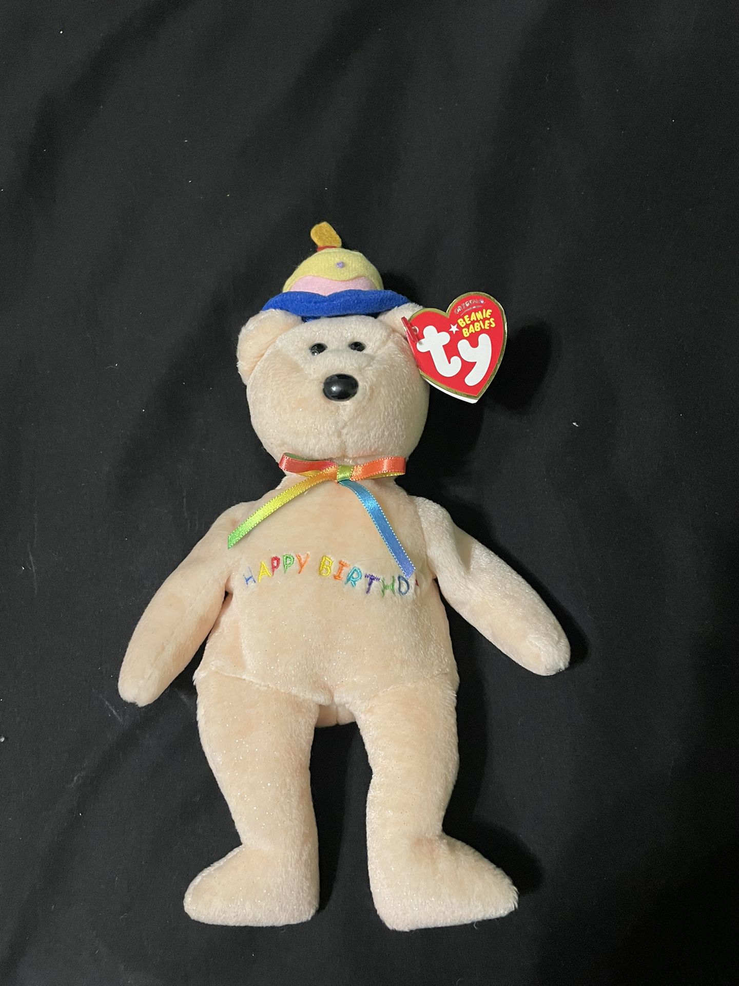 TY Beanie Baby Happy Birthday (W/ Cake And Candle Hat)