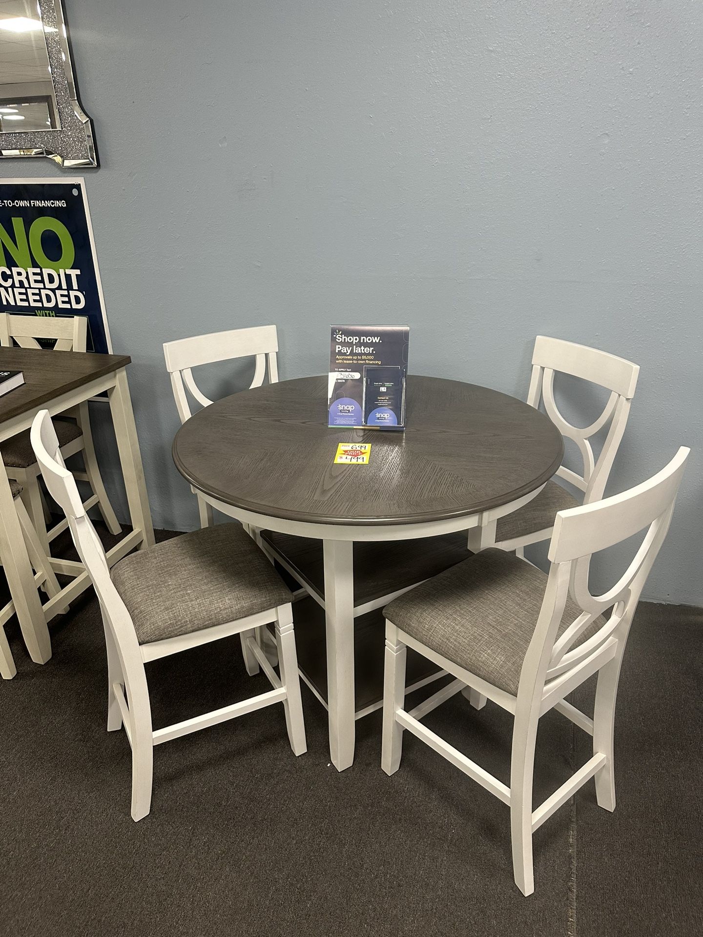 5PC Gray Dining Table Set