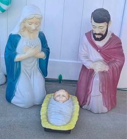 Light Up Blow Mold Nativity Christmas